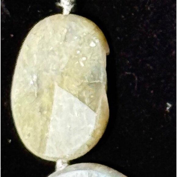 Chunky Labradorite Statement Necklace Polished Iridescent Stone Jewelry Boho 925 - Picture 15 of 16